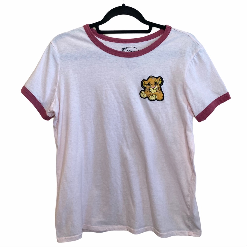 Disney Ringer Tee Lion King Simba Pink Size XL